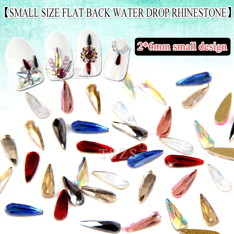 

25pcs/lot small size flat back water drop rhinestone nail art decorations