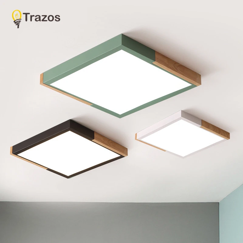 

TRAZOS Modern LED Ceiling Lights Black Pink Square Office Light With Dimming remote Home Lighting For Living Room Dining Lamps
