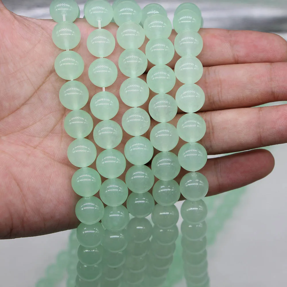

1strand/lot 6 8 10 12mm Light Green Quartz Crystal Stone Round Bead Loose Spacer Beads For Jewelry Making DIY Bracelet Wholesale