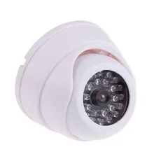CCTV Fake IP Camera Dummy Surveillance Security Dome Mini Camera 30 Flashing LED Light Fake Camera Security Indoor Outdoor White