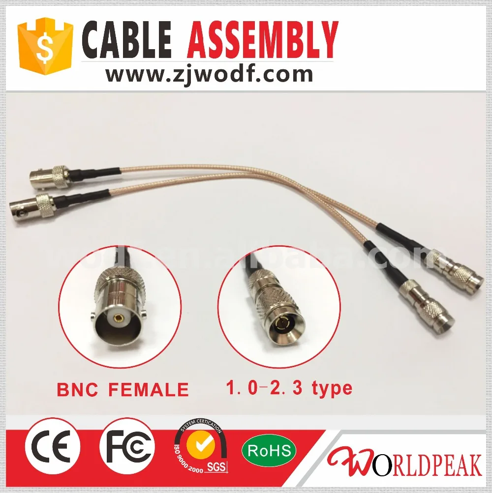 Бесплатная доставка 2 шт 1 0/2 3 rf разъем для BNC Гнездовой 75ohm RG179 кабель длина сборки