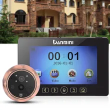 4," дверной глазок дверной звонок PIR детектор движения HD камера монитор