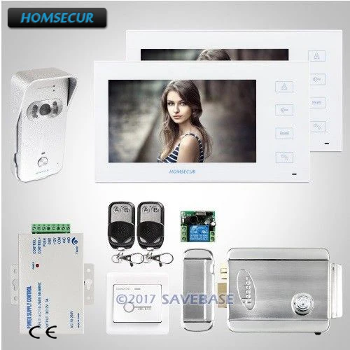 

HOMSECUR 7" Wired Hands-free Video&Audio Smart Doorbell with Outdoor Monitoring+Electric Lock+Power Supply+Remote Contoller