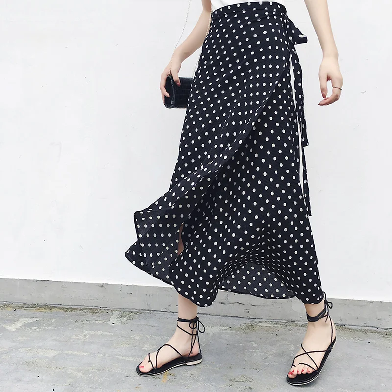 

25 Colors 2019 Bohemian High Waist Floral Print Summer Skirts Womens Boho Asymmetrical Chiffon Skirt Maxi Long Skirts For Women