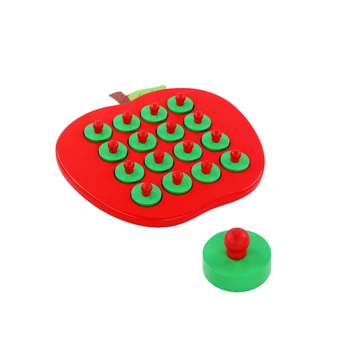 

Kids Wooden Apple Memory Matching Chess Game Early Education 3D Puzzle Family Casual Games Puzzle Ideal children's Day Gift