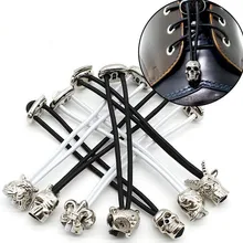 Панк стиль винтаж голова животного металлическая Весенняя пряжка эластичные шнурки одна пара