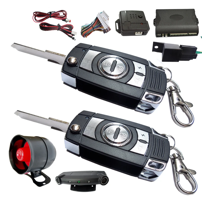 

car alarm security system remote central lock unlock car door ultrasonic sensor and shock sensor double alarm mode trigger