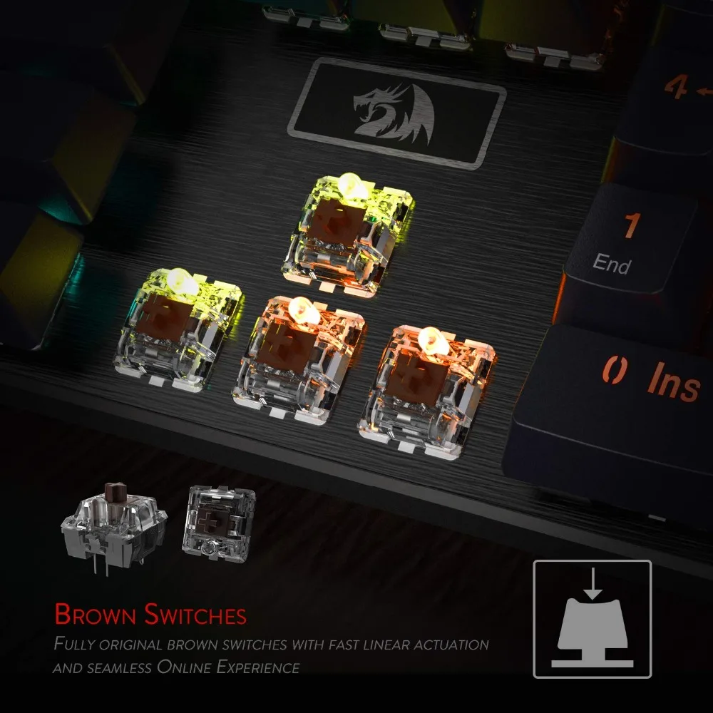Проводная Механическая игровая клавиатура Redragon K556 DEVARAJAS, RGB светодиодный, с подсветкой, 104 стандартных клавиш, алюминиевая основа для геймеров, плавающая