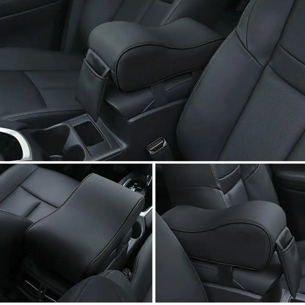 Universal Thickened Leather Car Armrest Cushion Pad Console Cover Phone Pouch 1x