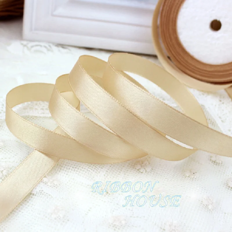 25 yards/roll Champagne Satin Ribbon Gift Wrapping Christmas ribbons satin ribbons,ribbon supplies,satin ribbon,sewing ribbon