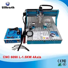 1500W 4 Axes Woodworking Machinery 6090 CNC Wood Router Drilling Milling Machine with Linear Guide Rail