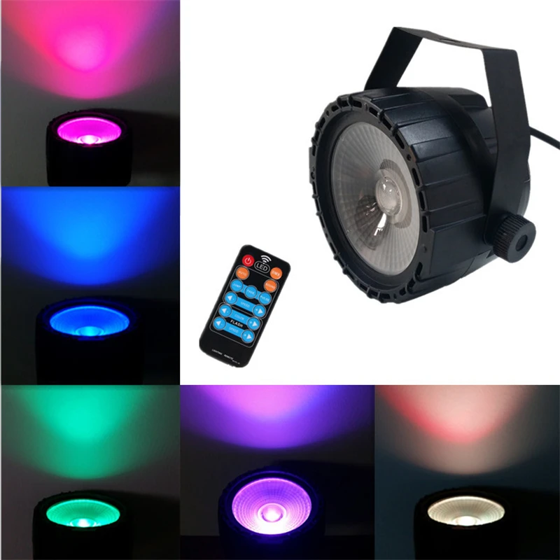 Новейшая 15 Вт RGB + UV COB Светодиодная лампа Par с беспроводным дистанционным