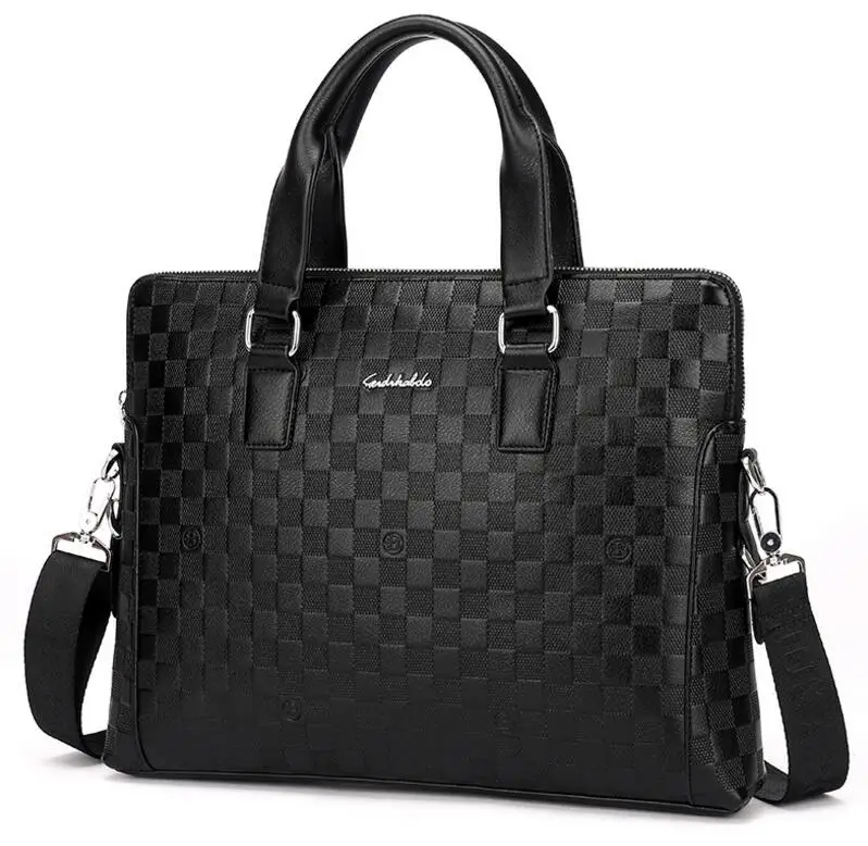 

New embossed portable men's bag Business documentary computer bag horizontal and vertical two shoulder diagonal package