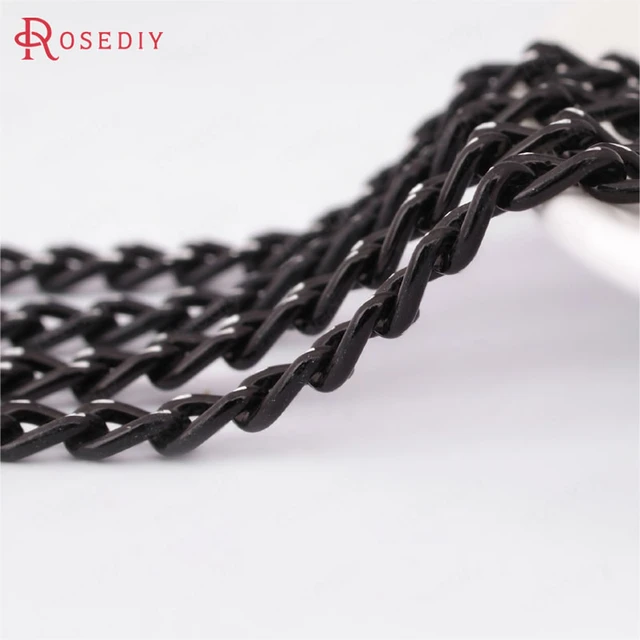 2mm Thick DIY Black Clothing Store Hanging Clothes Square Chain Bar Hook  Clothes Display Rack Hanger Ring Decorative Metal Chain