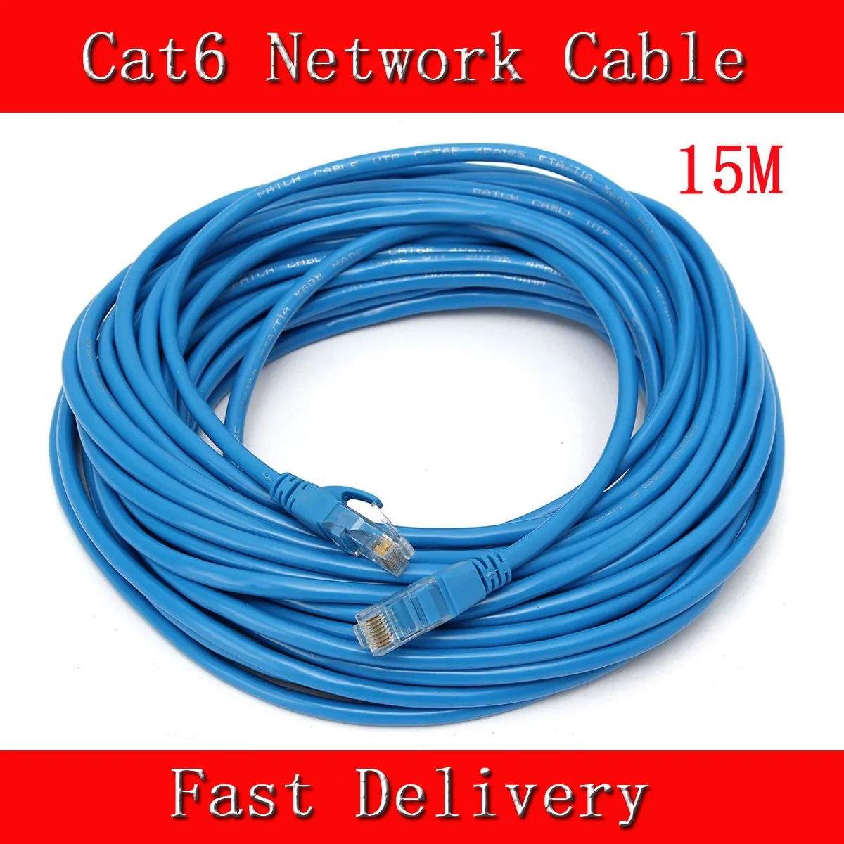 15M Cat6 RJ45 LAN Network Cable Line 10Mbps 100Mbps 1000Mbps