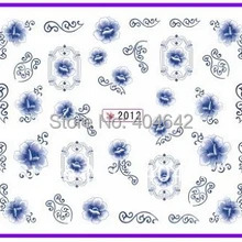 30 упаковок в партии/lot дизайн ногтей переводные наклейки на ногти наклейки воды Наклейка одежда в китайском стиле; цвет синий и белый фарфор