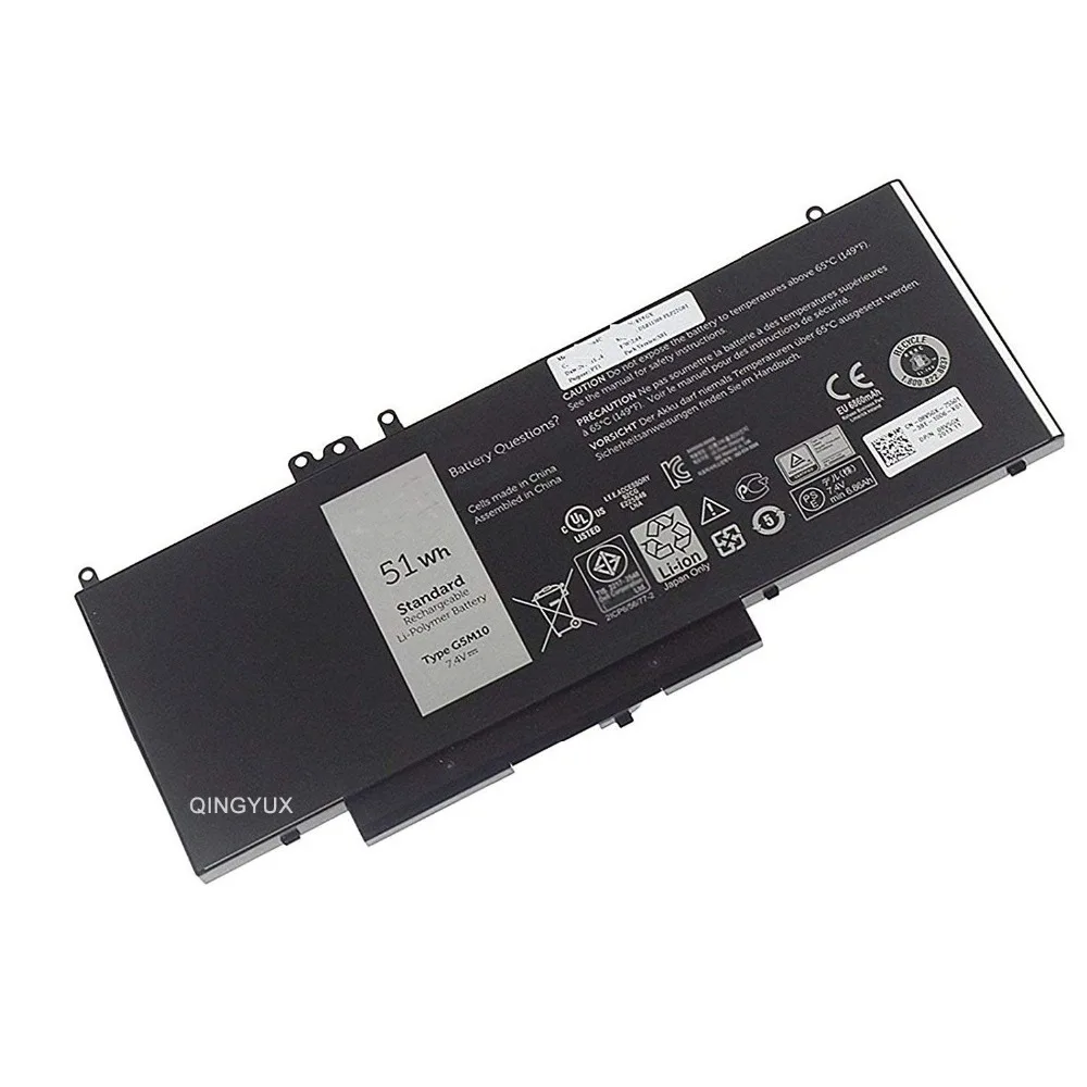 QINGYUX G5M10 R9XM9 8V5GX Новый 7,4 V 51Wh ноутбука Батарея для Dell Latitude E5550 15,6 дюйма