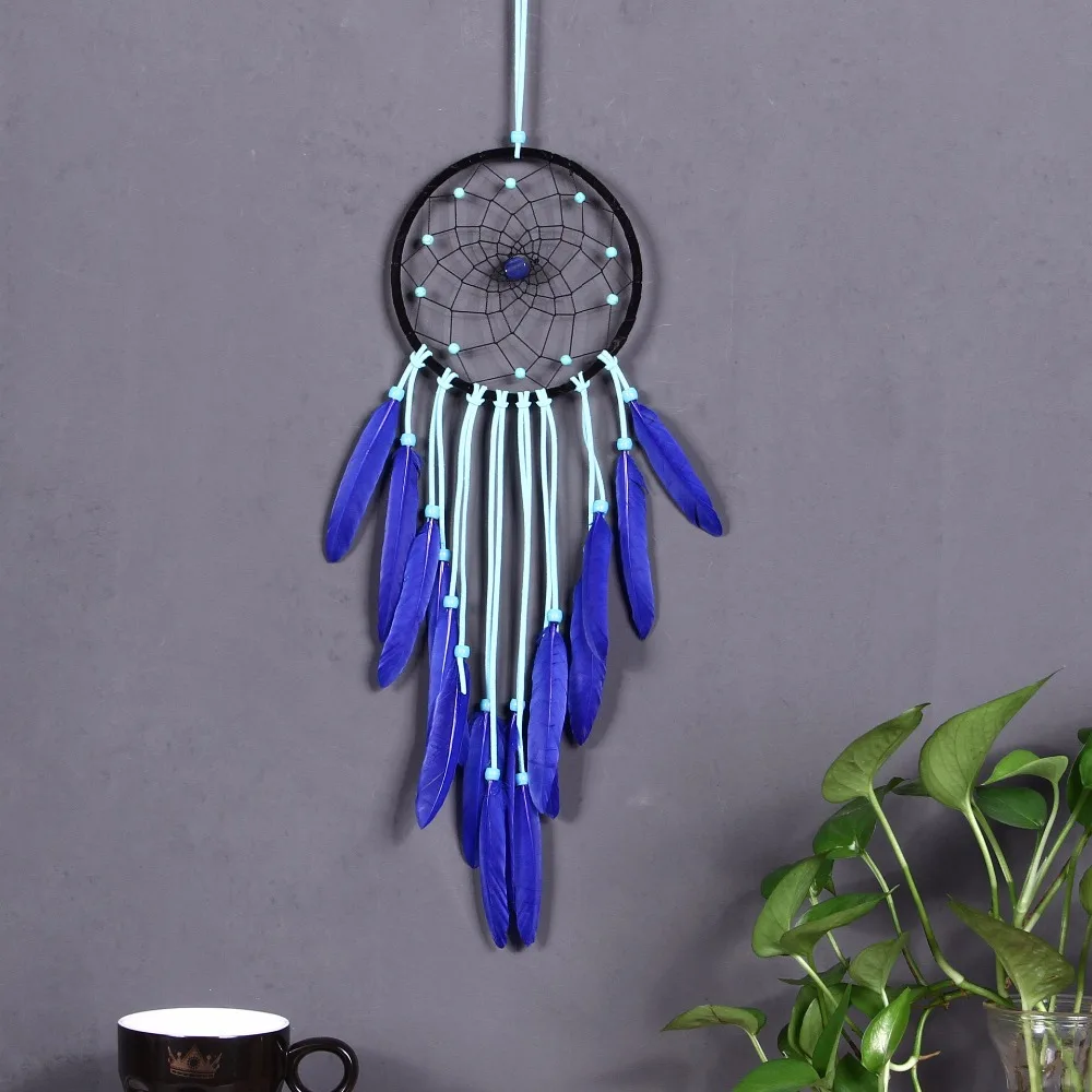 

Dreamcatcher wind chimes indian style pink feather pendant dream catcher creative car hanging decoration
