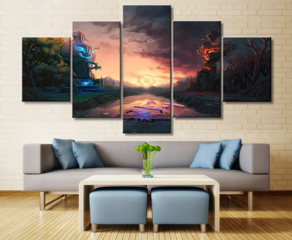  5 Panel DOTA 2 Game Canvas Printed Painting For Living Room Wall Art Home Decor HD Picture Artworks
