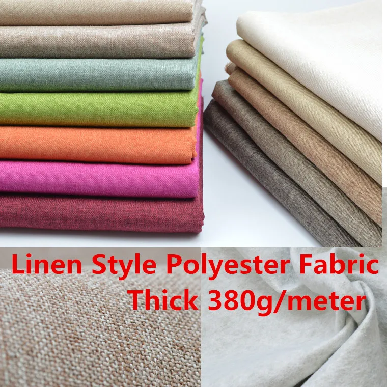 Thick Linen Style Polyester Fabric Curtain Cushion,Table Sofa Upholstery Fabric Material