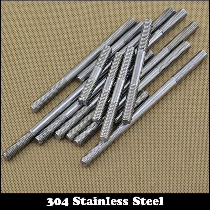 

M12 M12*110 M12x110 M12*120 M12x120 M12*130 M12x130 304 Stainless Steel ss DIN835 Screw Headless Double End Thread Rod Bolt Stud