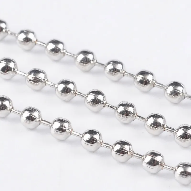 

100m/roll 2.4mm Iron Ball Chains Soldered with Spool for Jewelry Making DIY Bracelet Necklace Accessories Findings Bead: 2.4mm