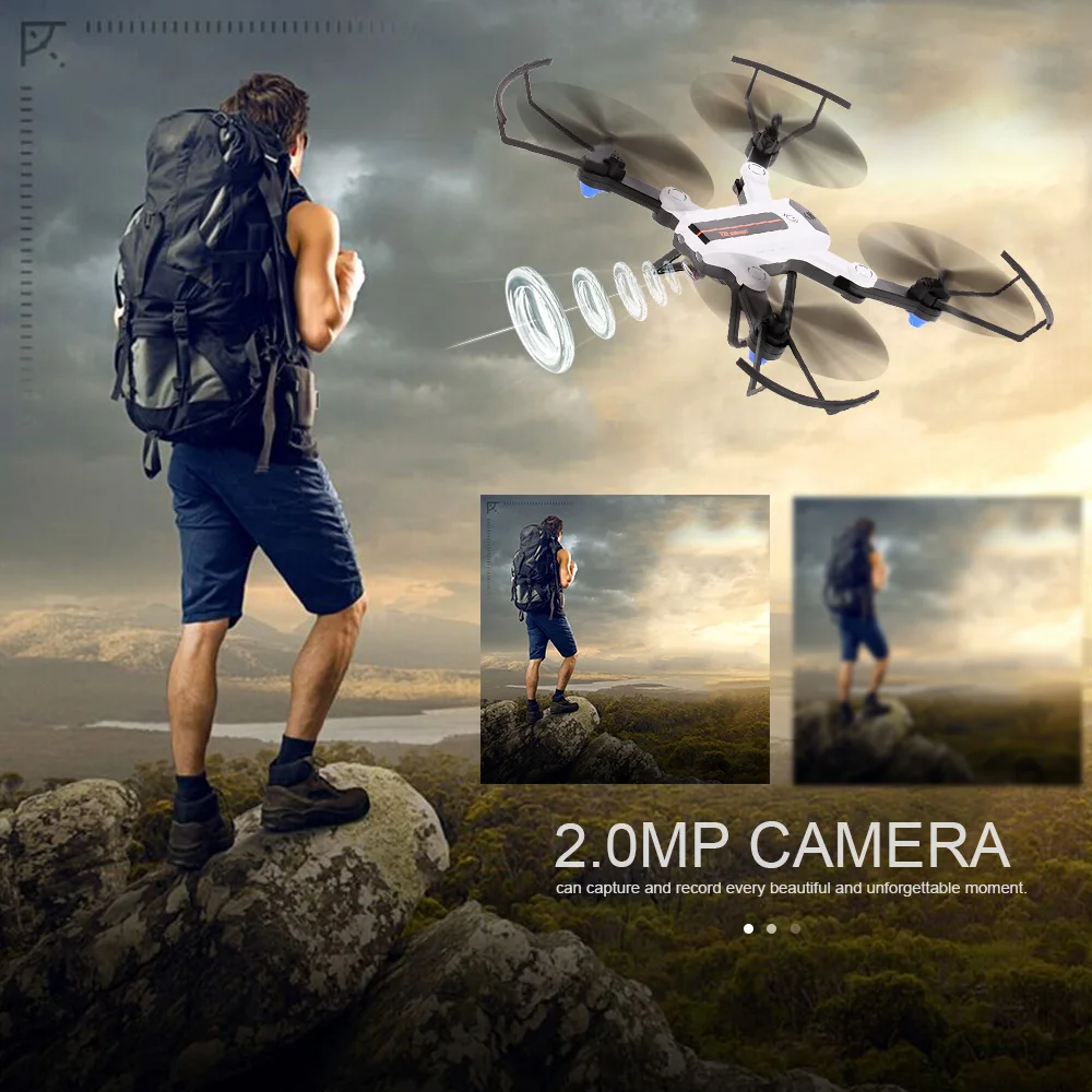

F-22G 2.0MP Wide Angle Drone with Camera Wifi FPV Optical Flow Positioning Altitude Hold Drone RC Quadcopter
