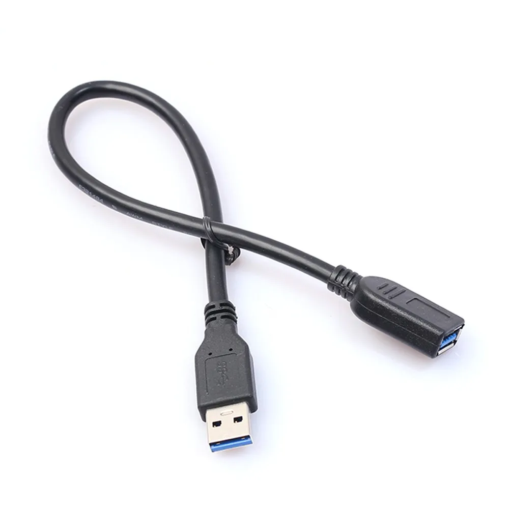 HL 0,3 м кабель вопросы супер Скорость USB 3,0 Тип A Male к женскому удлинитель в черном цвете EF15