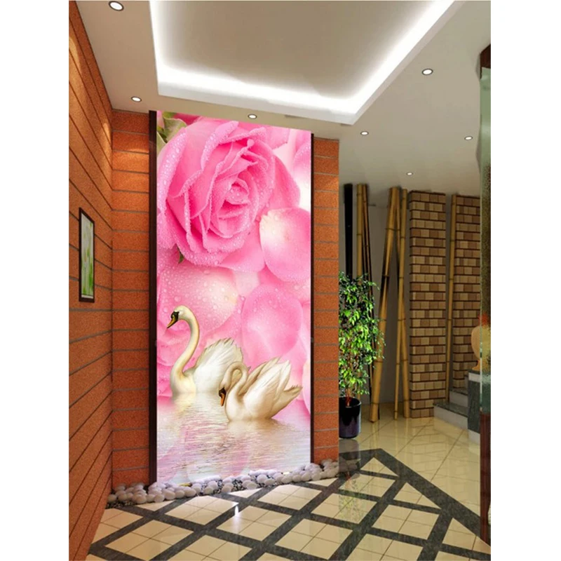 

Youran Full Drill Round Diamond Painting Swan Rose Flowers 5D DIY Diamond Embroidery Mosaic Kit Modern Diy Room Wall Stickers