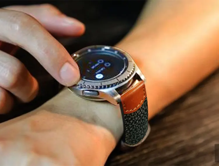 For Samsung Gear S3 Leather Watch band reloj hombre marca de lujo For Huawei Watch Strap For Huami Amazfit 1 2 (8)