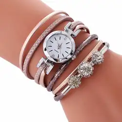 Zegarek Damski Роскошные для женщин часы со стразами кожаный ремешок женские роскошные часы-браслет повседневное наручные часы для женщин