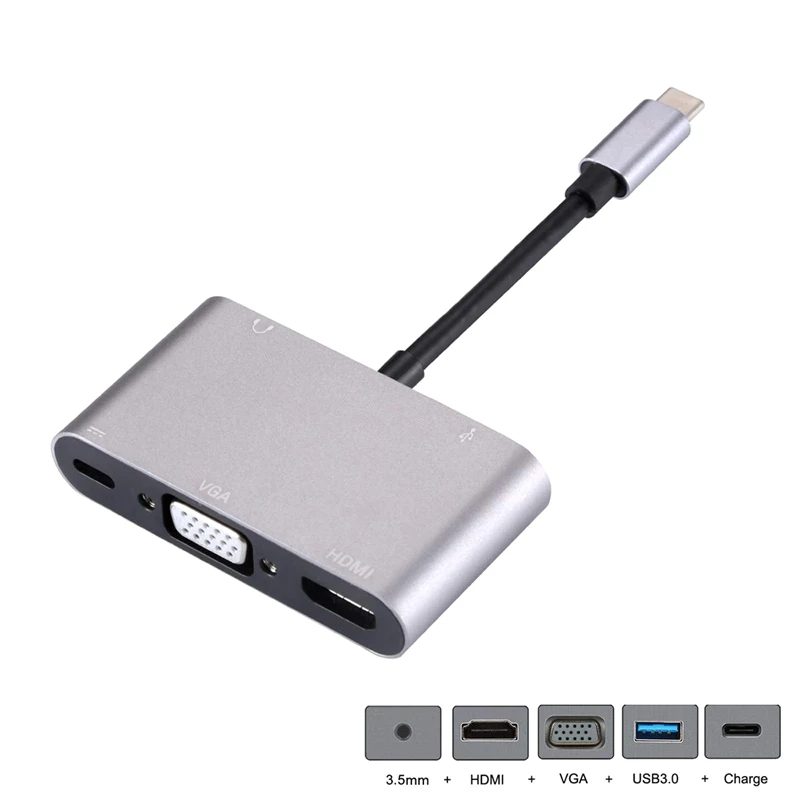 Usb C 3 1 Type к Hdmi & Vga Usb3.0 Otg Женский аудио адаптер для ноутбука|Адаптеры AC/DC| |