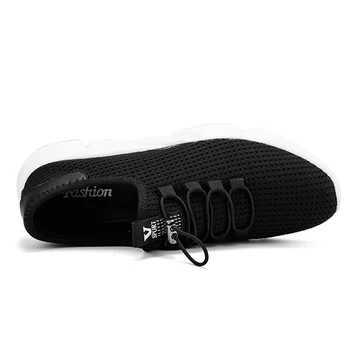

Vogue Fashion Black Men Mesh Sneakers Loafers Nice Summer Elastic Band Casual Shoes For Man Breathable Outdoor Tenis Zapatos