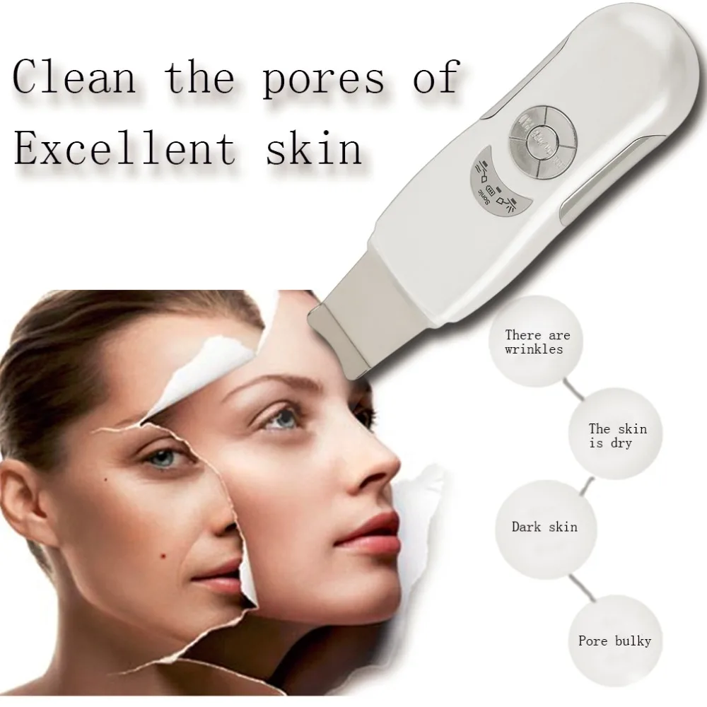

Decompose Melanin Eliminate Dark Spots Ultrasonic Skin Scrubber Facial Deep Cleaner Rechargeable EU Plug