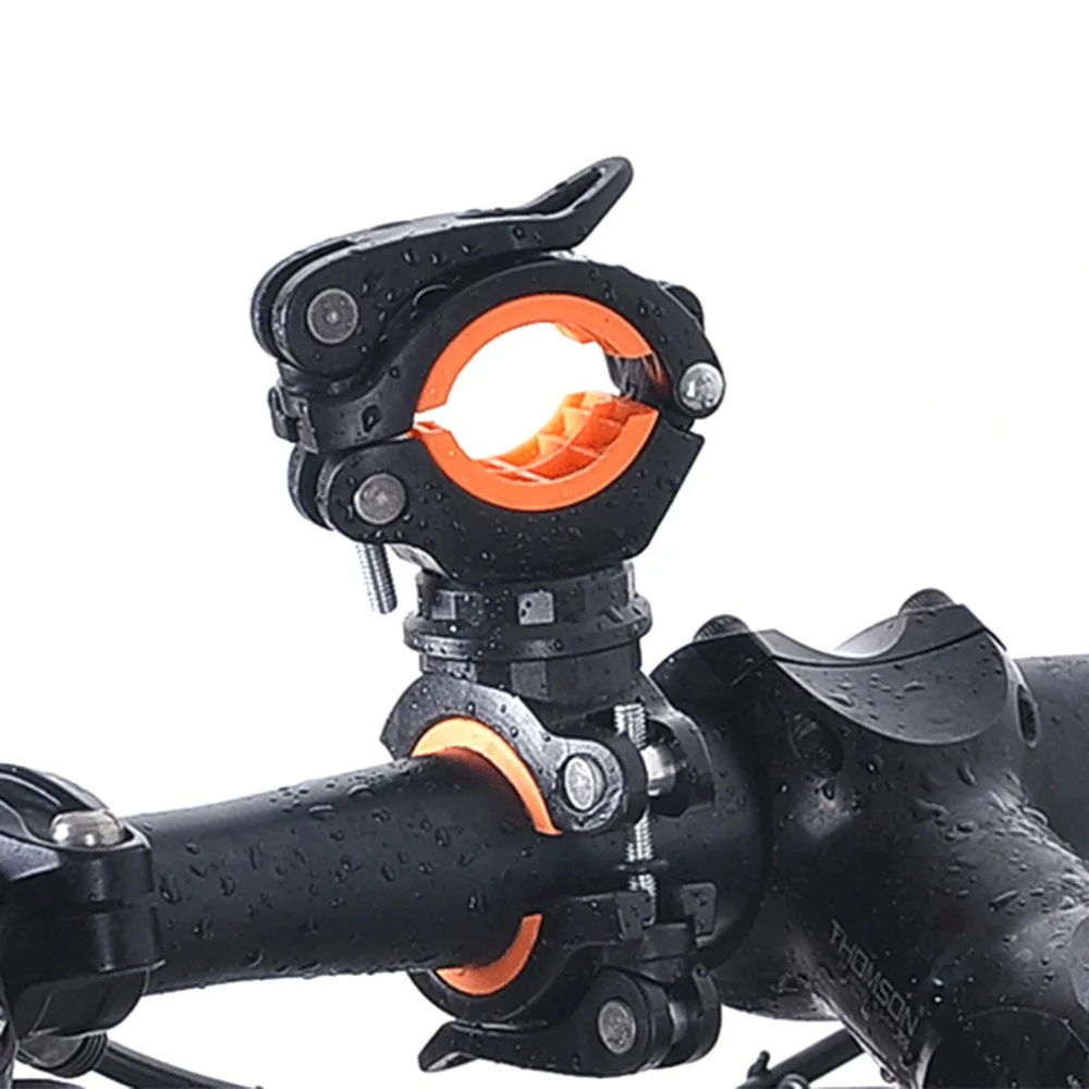 360 градусов вращения Хомуты подседельного штыря двойной светодиодный свет держатель спереди фонарик насос руль велосипеда аксессуар
