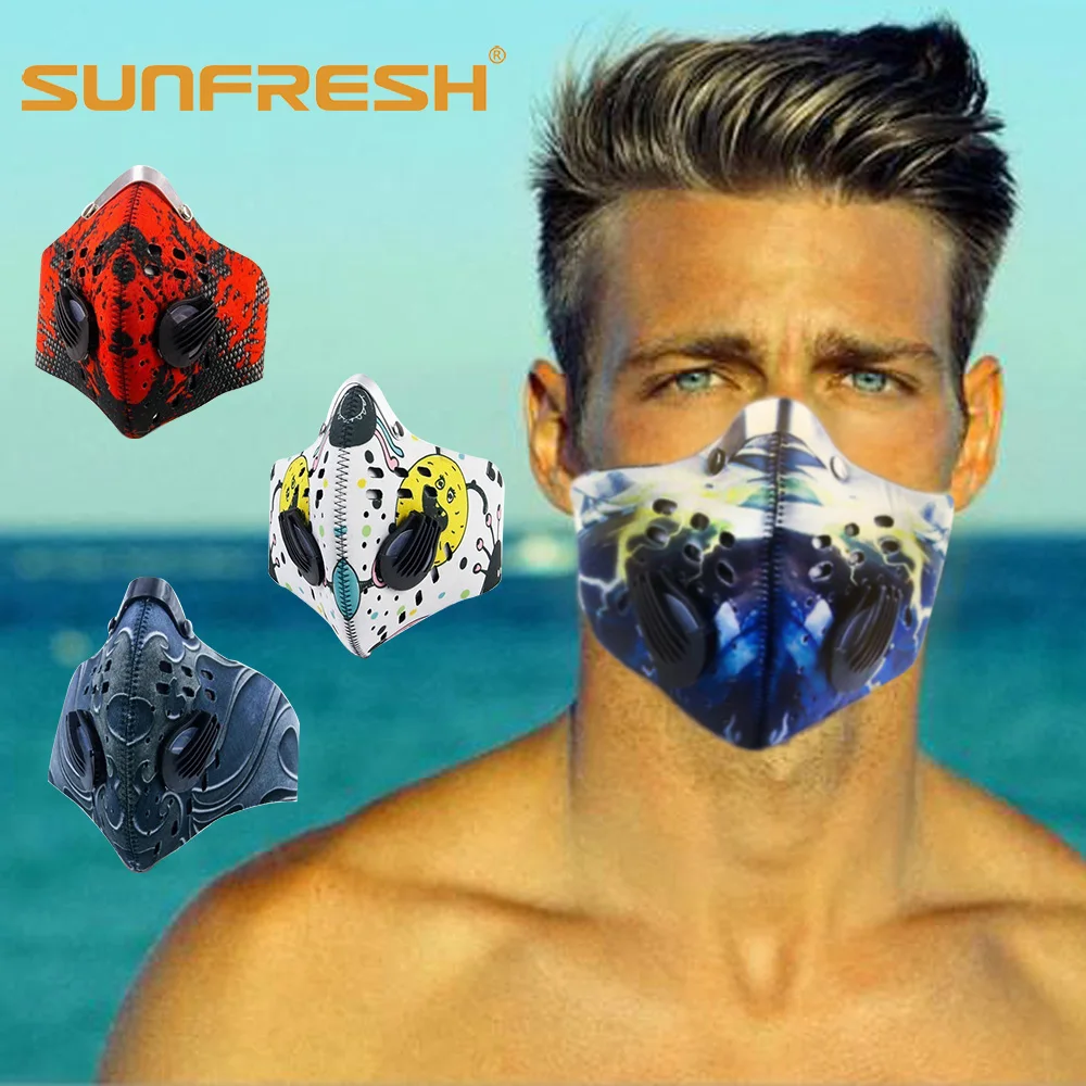 

Cycling mask mouth cover unisex half face Activated carbon filter Anti-cold Anti-dust mask Fashion sports running breathable