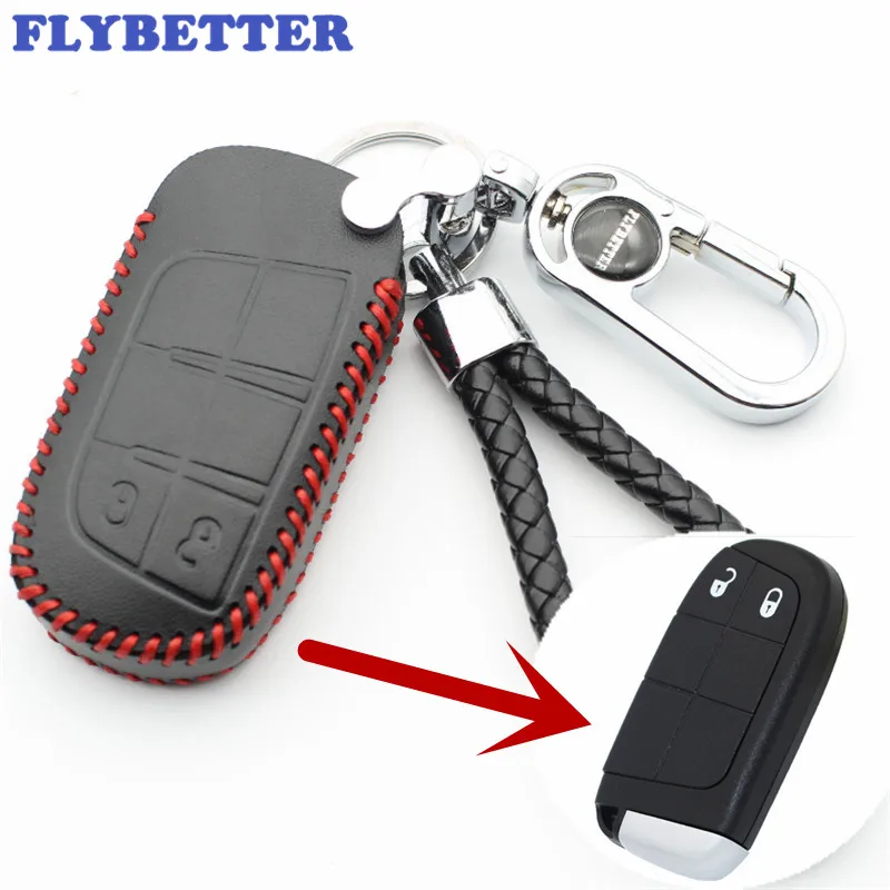 FLYBETTER чехол для ключей из натуральной кожи для Chrysler 300 для Jeep Grand Cherokee автомобильный Стайлинг(B) L1968