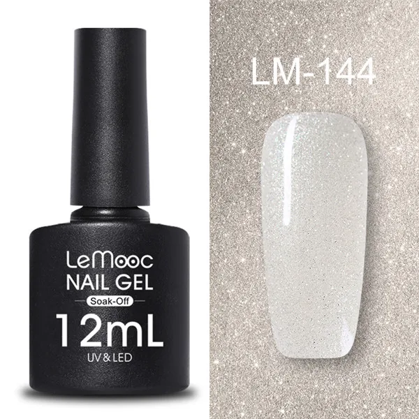 LEMOOC, 12 мл, Большой флакон, Гель-лак для ногтей, 183 цветов, Гель-лак для маникюра, полугель для ногтей, отмачиваемый, УФ-Гель-лак для ногтей, лаки для ногтей - Цвет: LM144