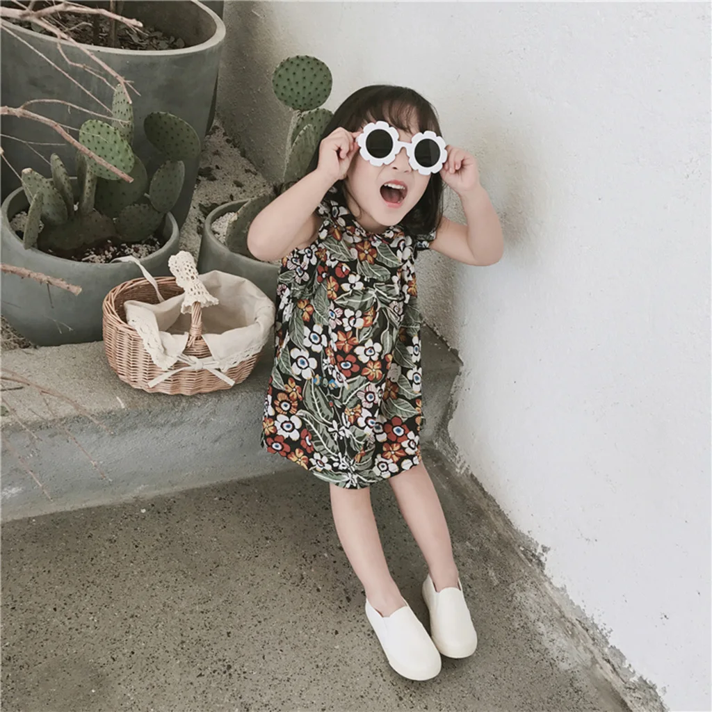 Hot Sale Summer Cute Sun Flower Kids Children Baby Boy Girl Soft Plastic UV400 Classic Vintage Holiday Sunglasses Headwear Acc
