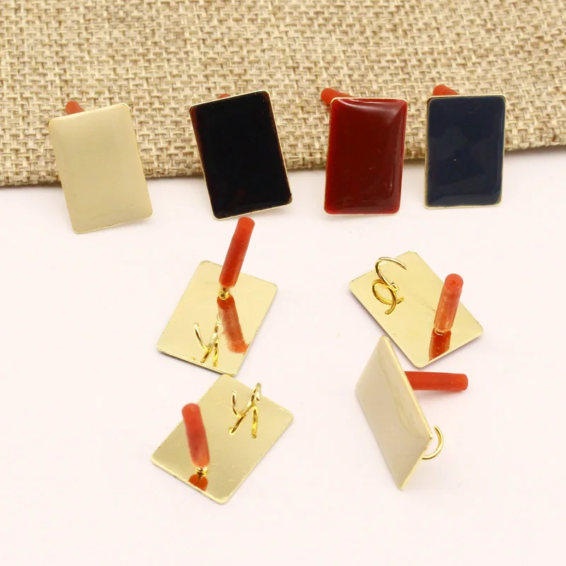 

2pcs Trendy Rectangle Stud Earrings Findings Eardrop Charms Making DIY Women Earrings Dangle Jewelry Accessories C306