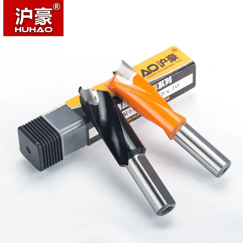 HUHAO 1pc 3 millimetri-15 millimetri drill bit fila di perforazione per la foratura macchina Gang trapani 70 millimetri di lunghezza router bit per legno Carburo fresa