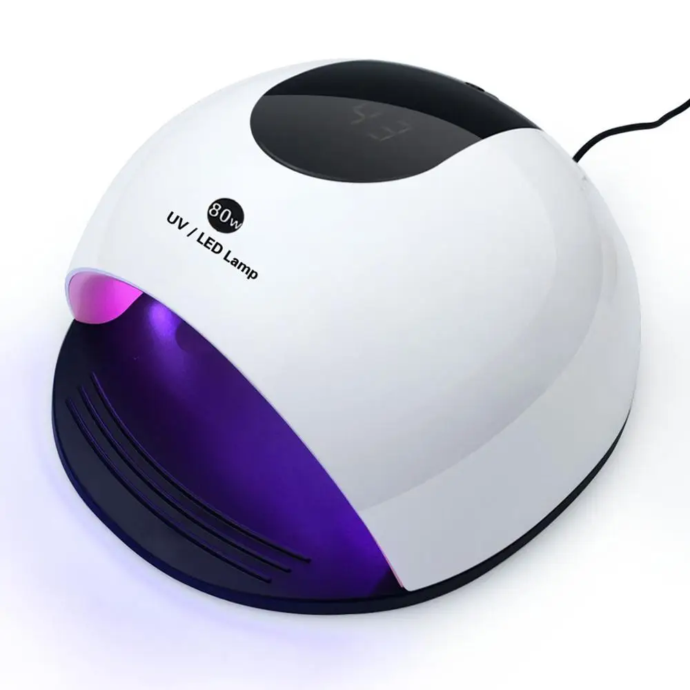 80 Вт УФ светодиодный гель-лампа Сушилка для ногтей для маникюра отверждаемый Гель-лак ледяная лампа с 36 светодиодный s сушилка лампа умный ЖК-дисплей машина для ногтей - Цвет: Белый