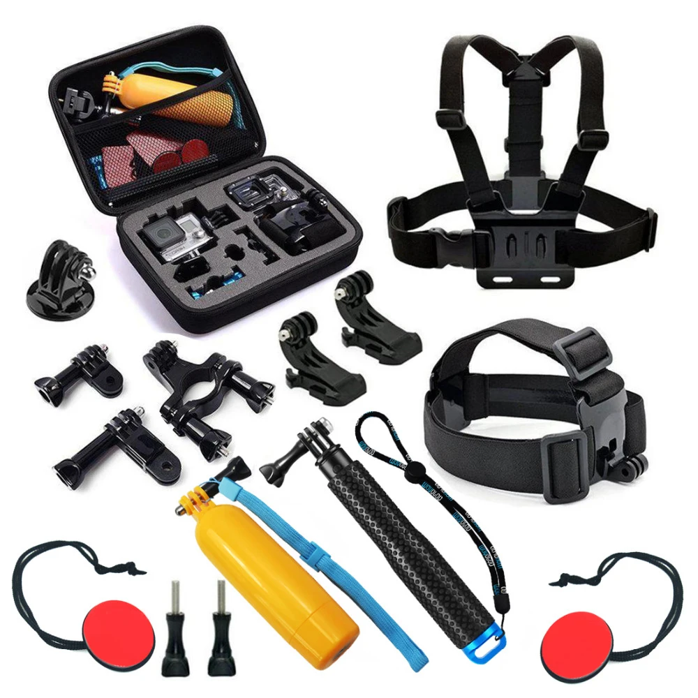 Shoot Action Camera Accessories Set for GoPro Hero 6 5 7 Black 4 3 Session Xiaomi Yi 4K Sjcam Sj4000 Chest Head Strap Mount Kits цена Shoot Action Camera Accessories Set for GoPro Hero 6 5 7 Black 4 3 Session Xiaomi Yi 4K Sjcam Sj4000 Chest Head Strap Mount Kits цены онлайн