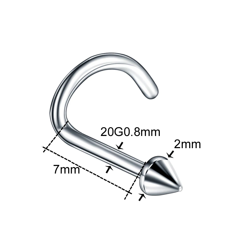 20G Steel Heart Nariz Piercing Studs body piercing jewelry 1PC