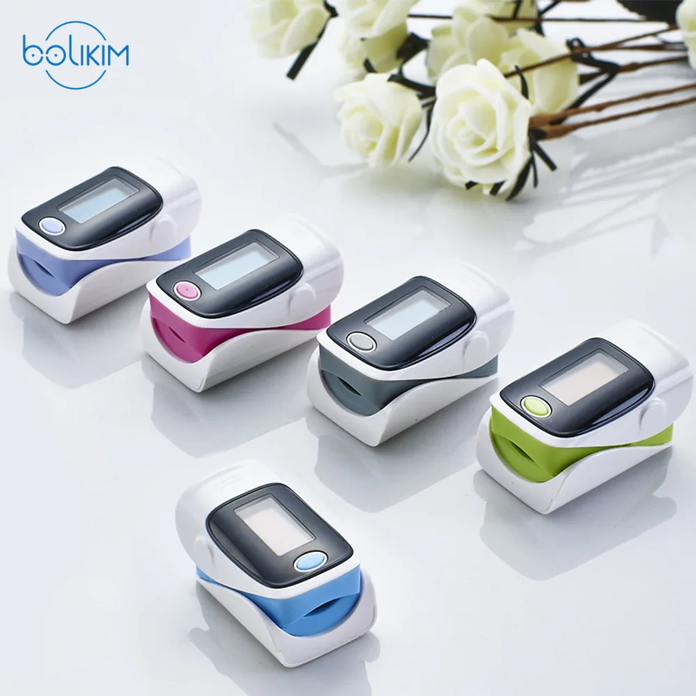 

BOLIKIM Medical Fingertip Pulse Oximeter LED blood oxygen Heart Rate Monitor Finger Oxygen Meters Easy Operation Oximeter