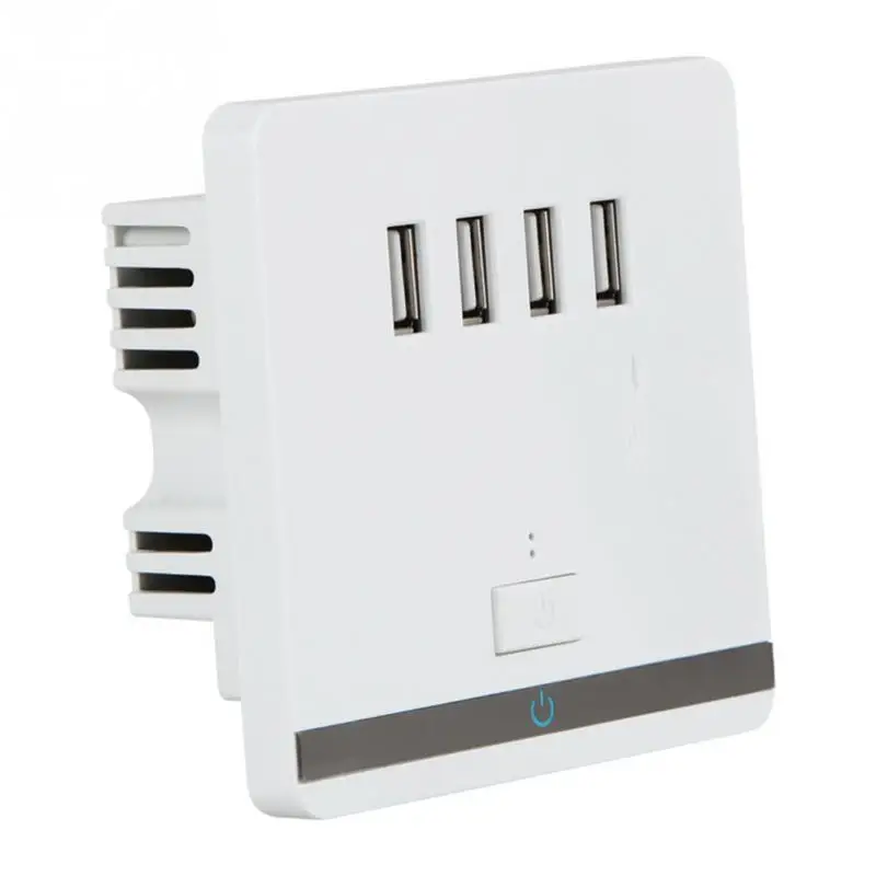 

220V to 5V Socket With Switch 4 USB Led Port Wall Charger Outlet AC Power Receptacle Socket Plate Panel