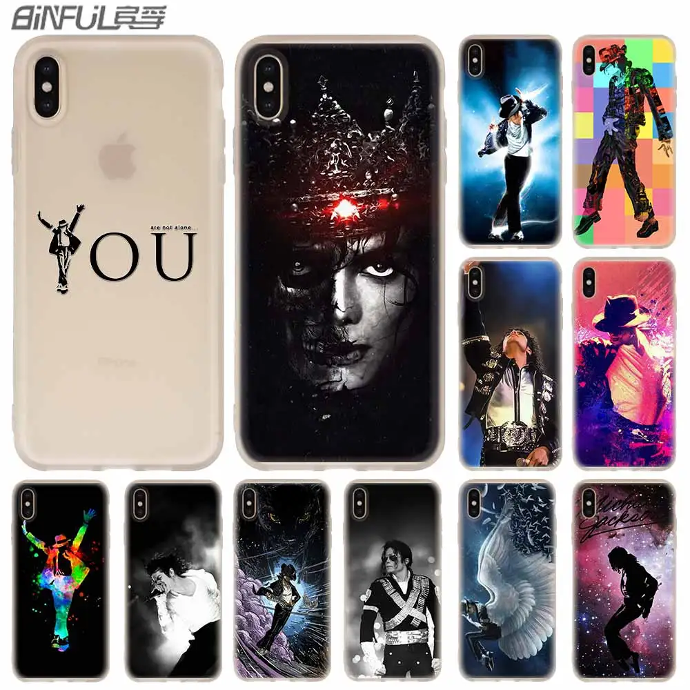 

Cases Silicone soft Cover for iPhone 11 Pro X XS Max XR 6 6S 7 8 Plus 5 4S SE King of dance Michael Jackson