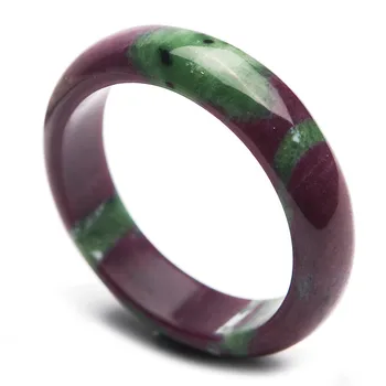

Genuine Green Red Natural Ruby Zoisite Gemstone Crystal Bangles Bracelets For Women Inner Diameter 56mm