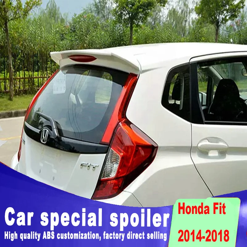 

new Original factory design 2014 to 2018 for honda fit spoiler rear window roof high quality primer paint by spoilers