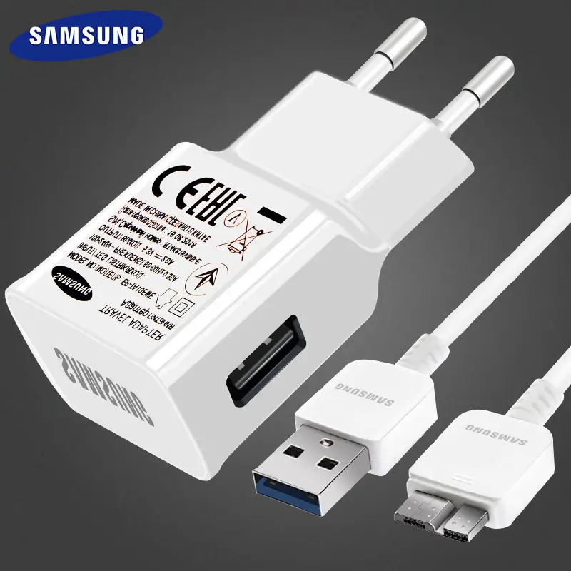 

Samsung Original Travel Charger for Samsung Galaxy S5 Note 3 Phone Charger 5.3 V & 2.0A EU US 1 m 3.0 USB Micro cable